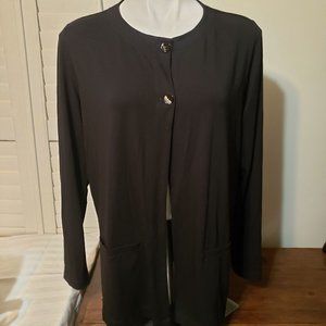 J Jill Black Button Up Cardigan